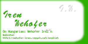 iren wehofer business card